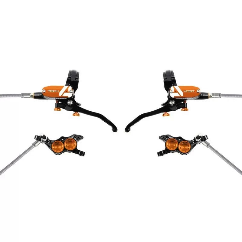 Coppia freni HOPE Tech 4 E4 4 Pistoni Arancio/Nero