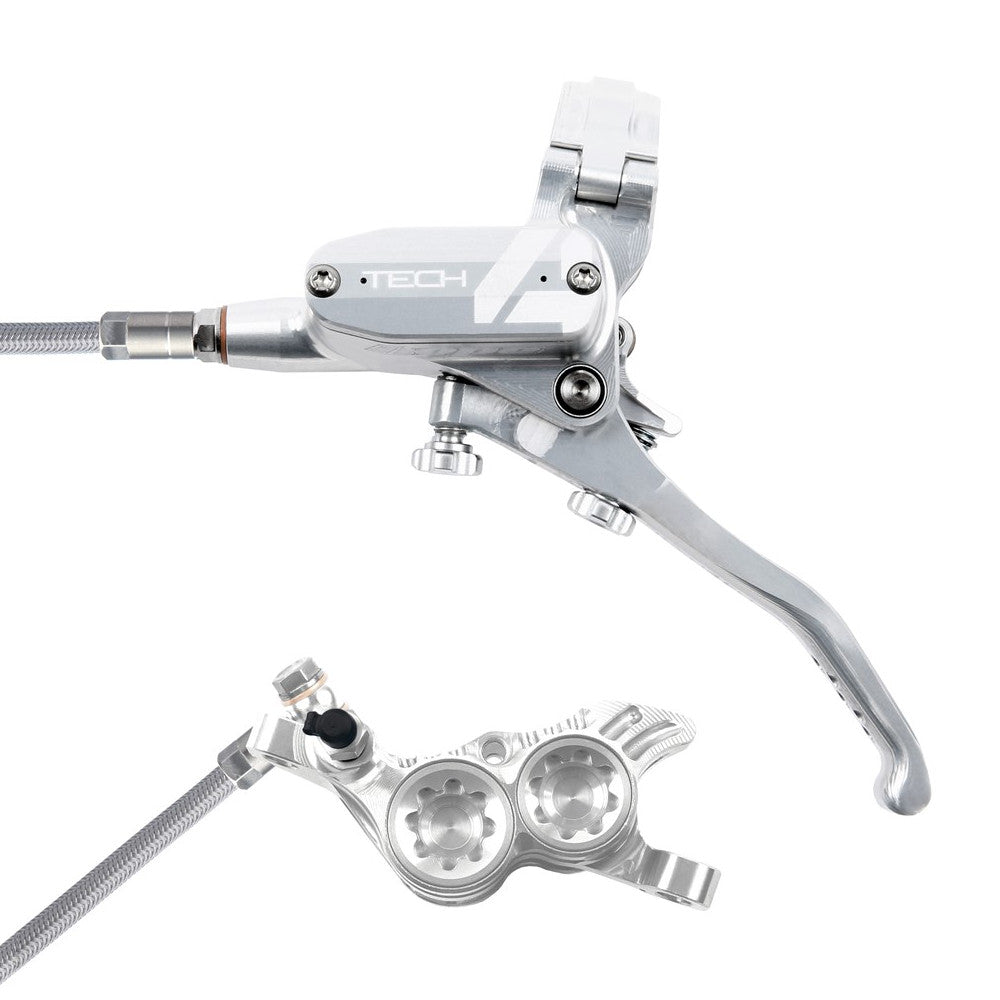 HOPE COPPIA FRENI TECH4 V4 SILVER/SILVER BRAIDED