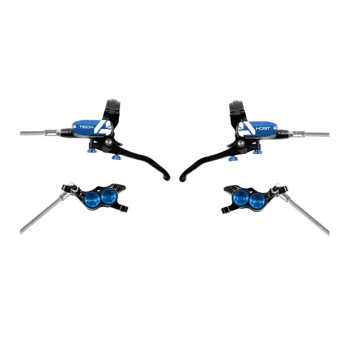 Coppia freni  HOPE  Tech 4 E4 V4 Pistoni Blu/Nero