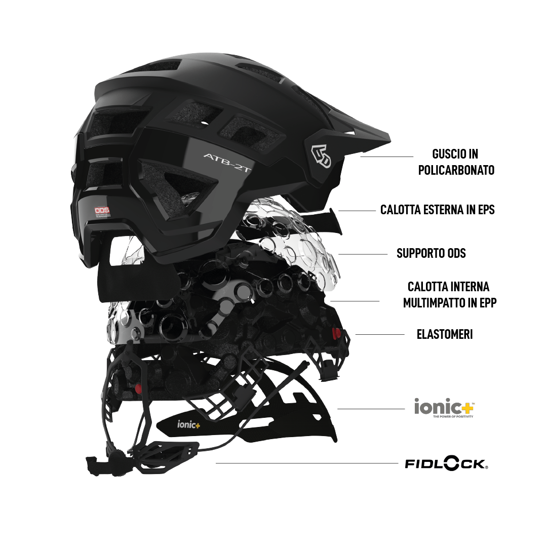 casco 6D ATB-2T BLACK MATTE TG M/L