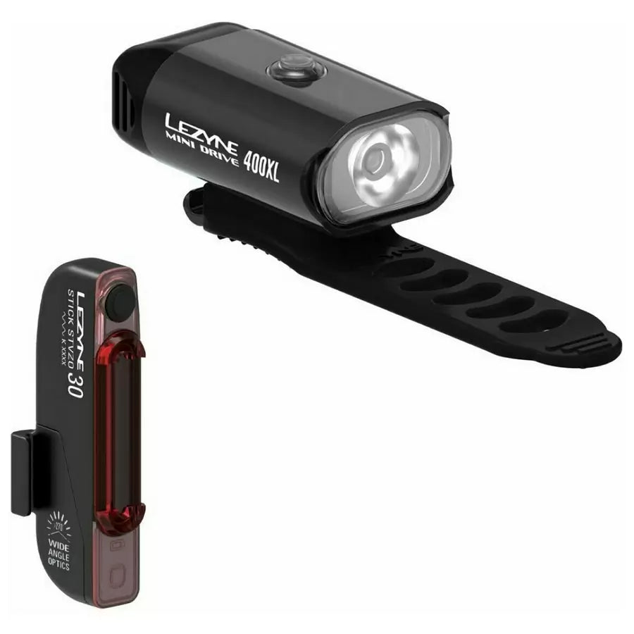 Lezyne  Kit luci Mini Drive 400/30 lumen Nero