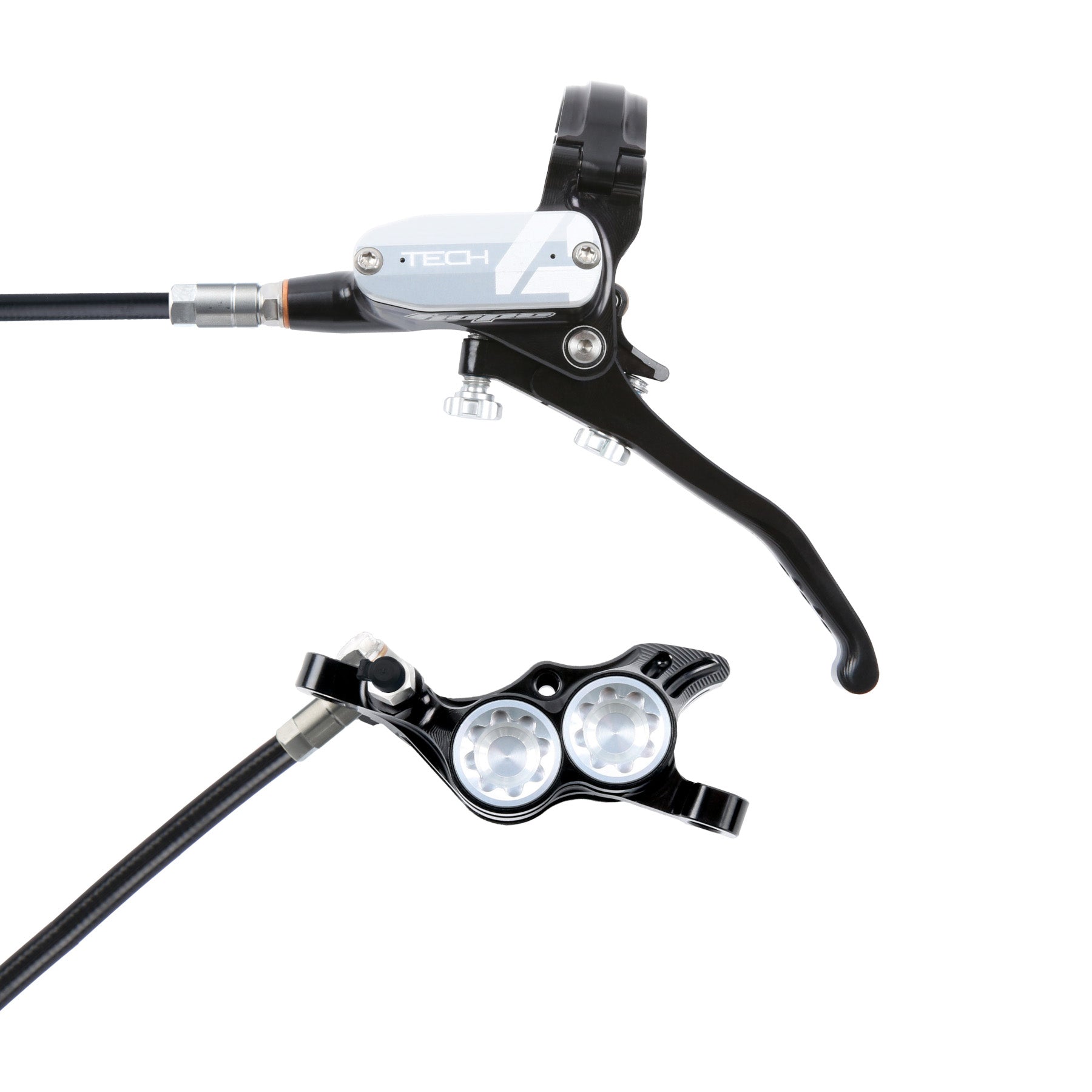 HOPE COPPIA FRENI TECH4 E4 BLACK/SILVER BRAIDED