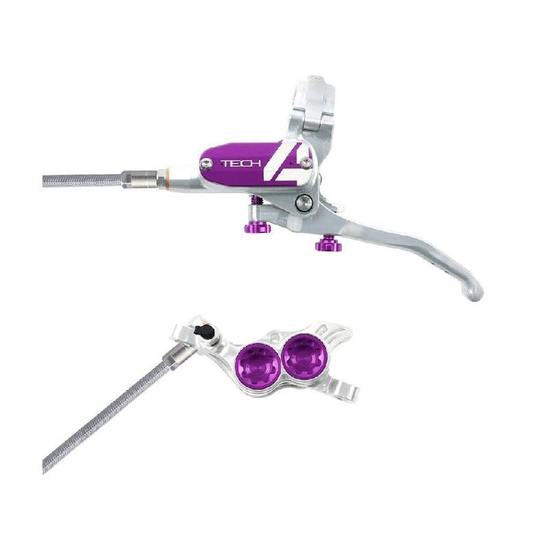 HOPE COPPIA FRENI TECH4 V4 SILVER/PURPLE BRAIDED