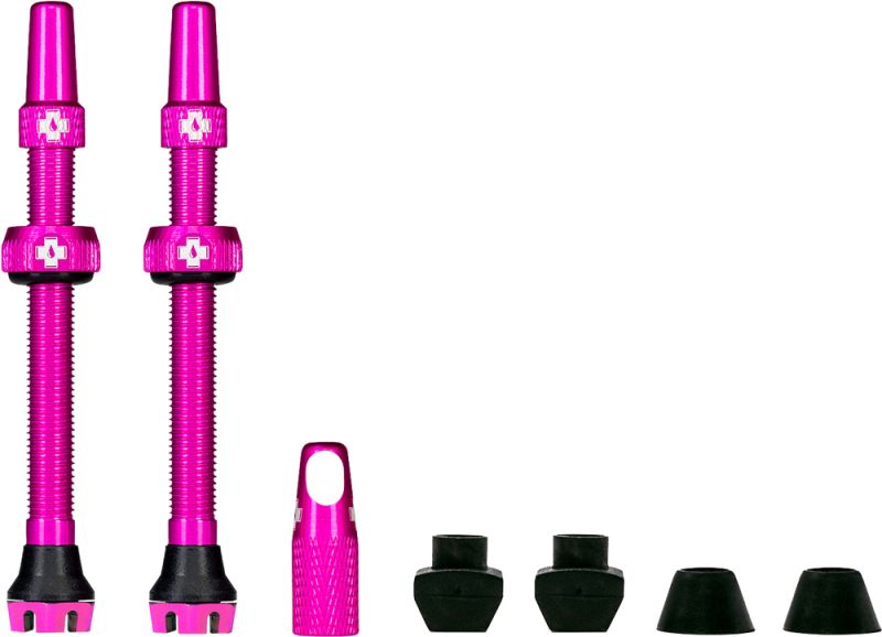 Coppia valvole Tubeless MUC-OFF in alluminio Presta 44mmCompatibile Con Inserto Antiforatura