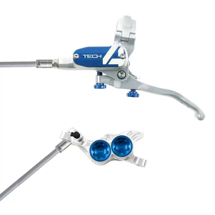 HOPE COPPIA FRENI TECH4 E4 SILVER/BLUE BRAIDED