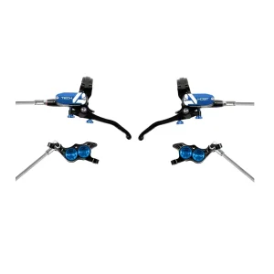 Coppia freni  HOPE  Tech 4 E4 V4 Pistoni Blu/Nero